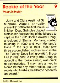 1992 MotorArt Iditarod Sled Dog Race #9 Rookie of the Year Back
